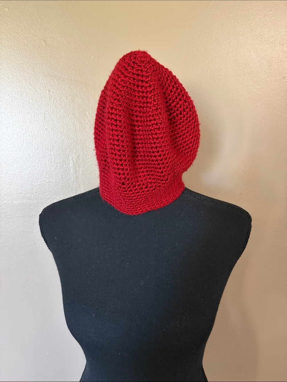 Women’s Red Crocheted Slouch Beanie
